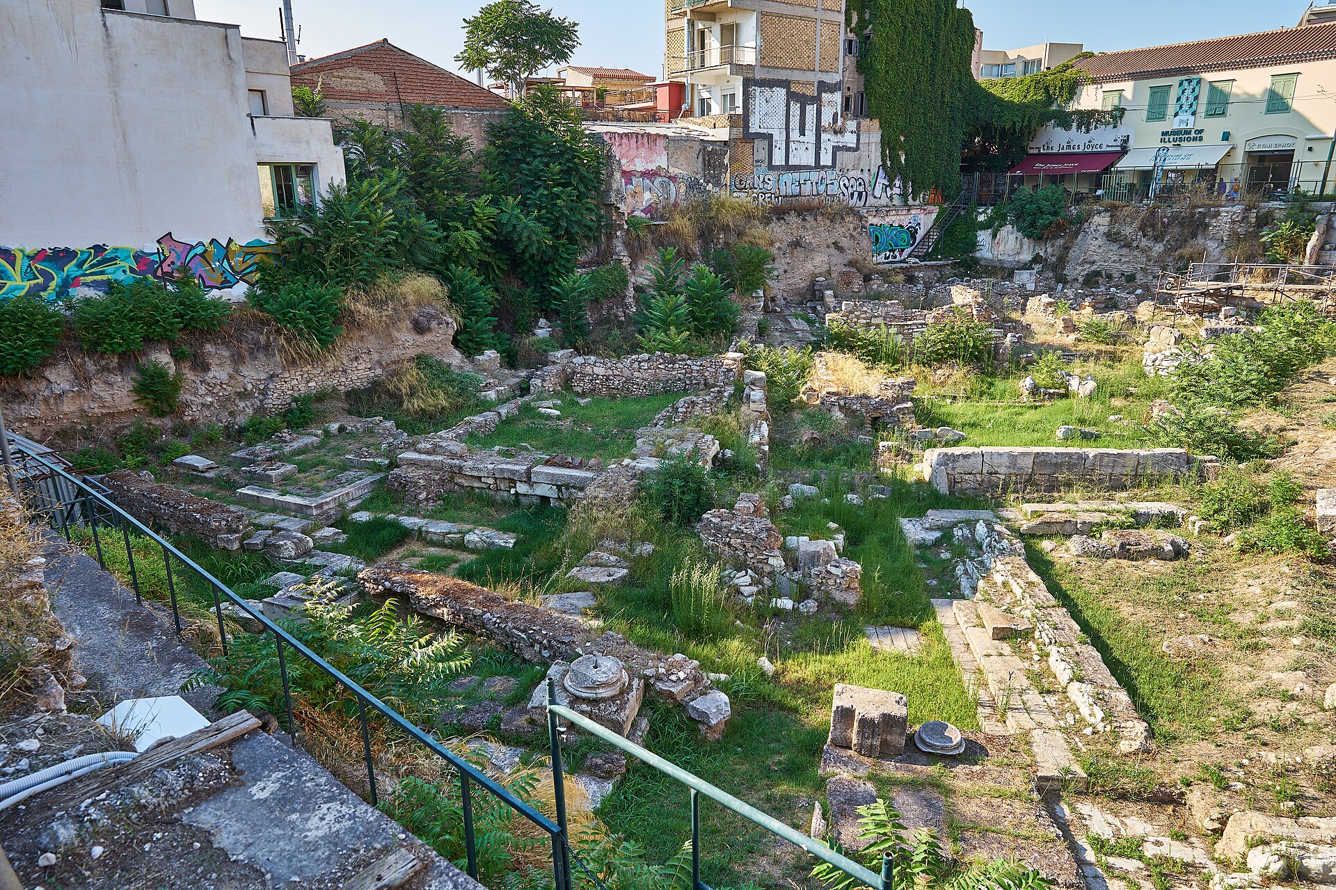 The excavated Ancient Agora of Athens.