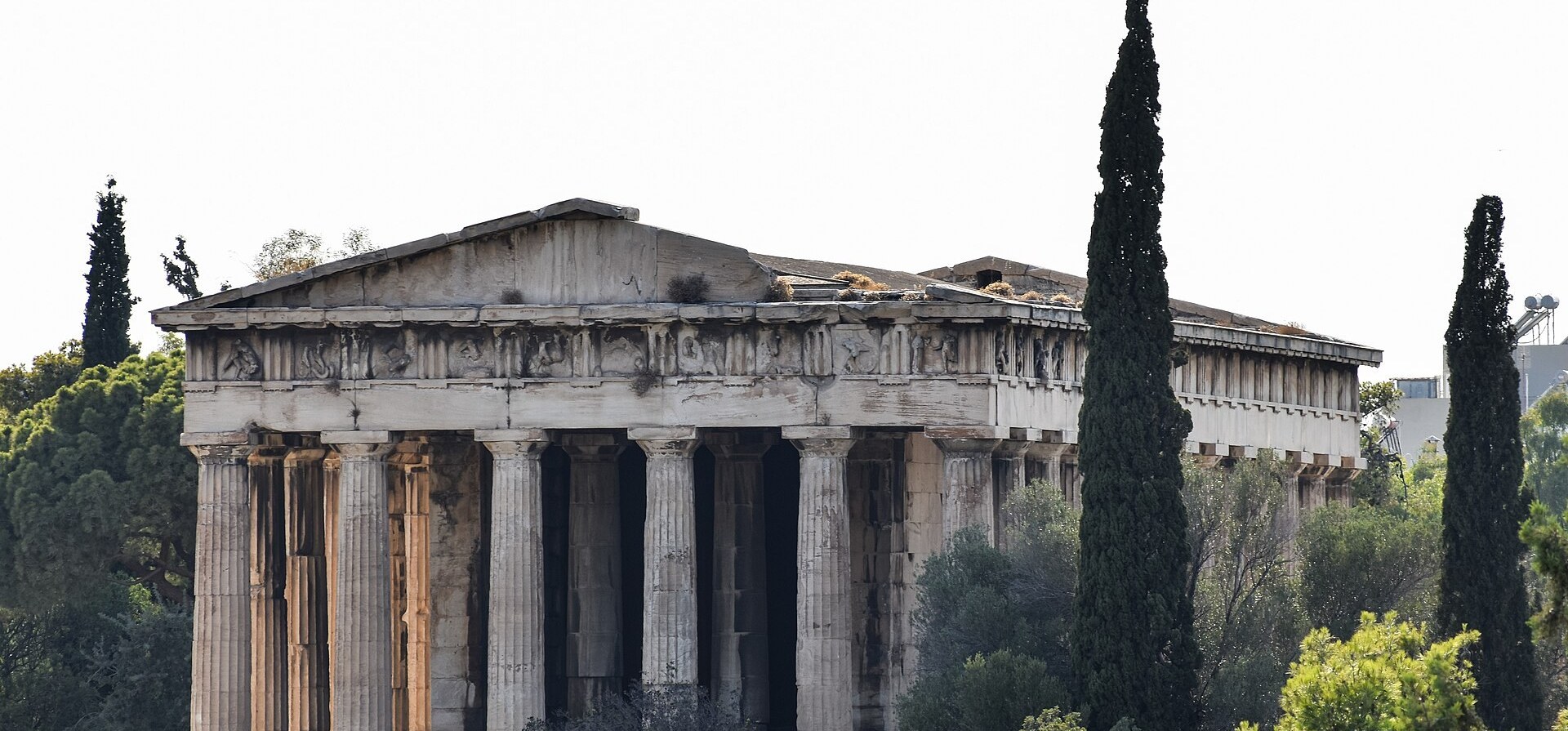 The Temple of Hephaestus above the Ancient Agora of Athens.
