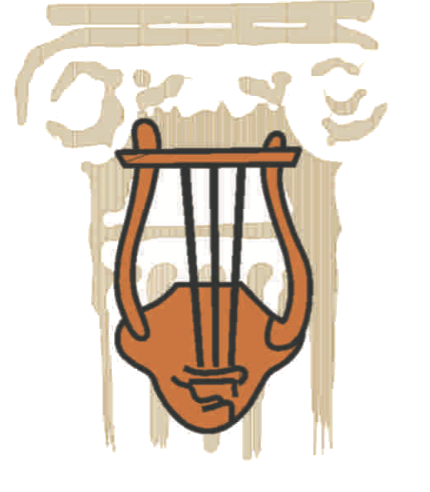 Logo of the lodge: a lyre in front of an Ionic capital.